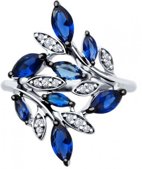 Кольцо из серебра с фианитами