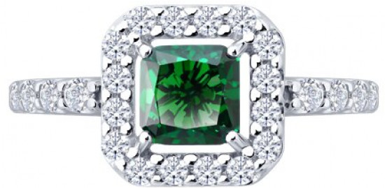 Кольцо из серебра с фианитами