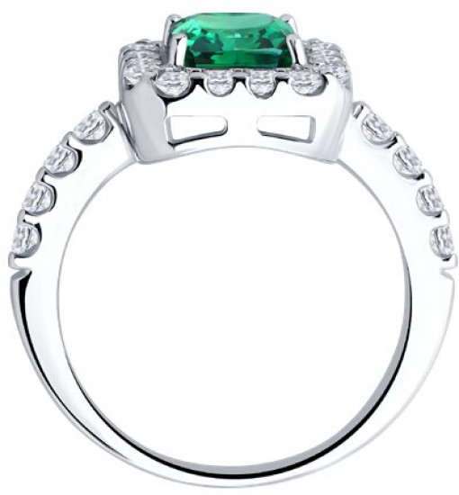 Кольцо из серебра с фианитами