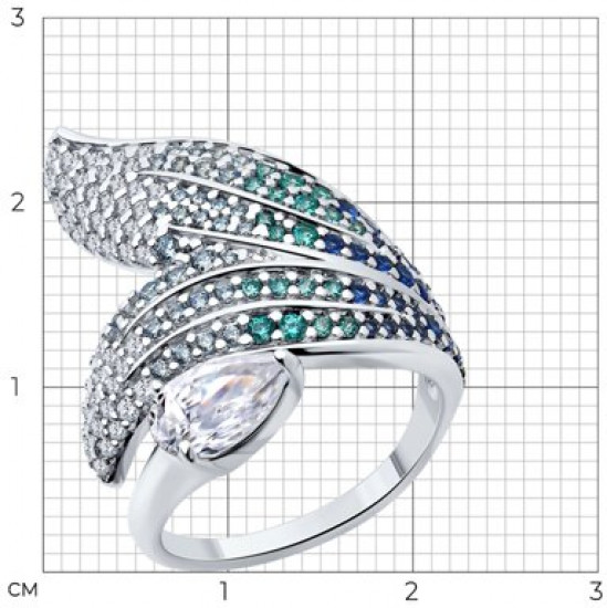 Кольцо из серебра с фианитами