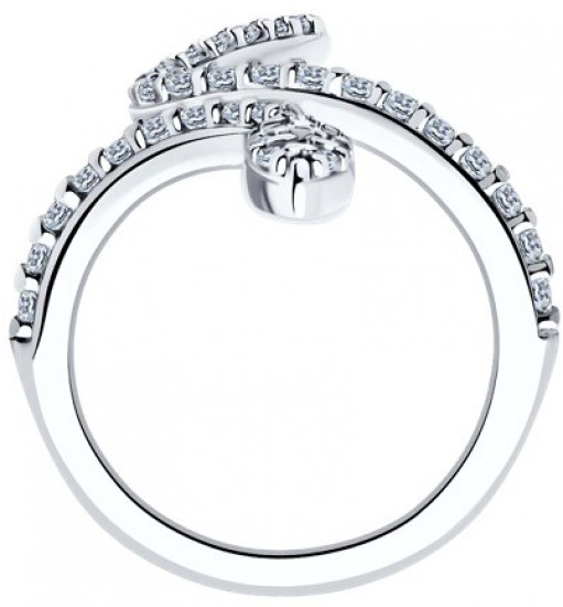 Кольцо из серебра с фианитами