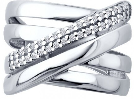 Кольцо из серебра с фианитами