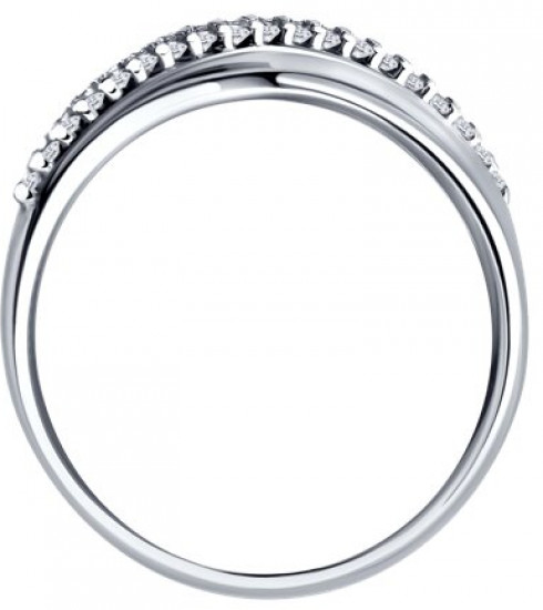 Кольцо из серебра с фианитами