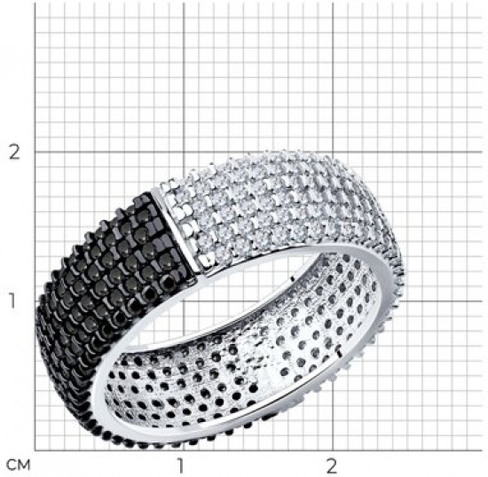 Кольцо из серебра с фианитами