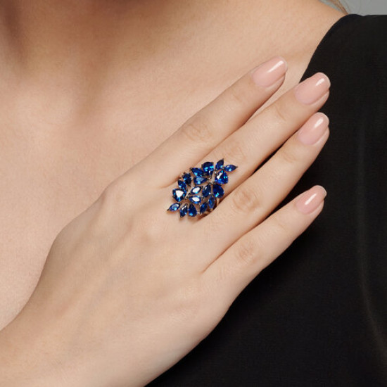 Кольцо из серебра с фианитами