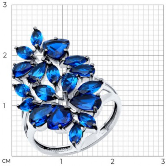 Кольцо из серебра с фианитами