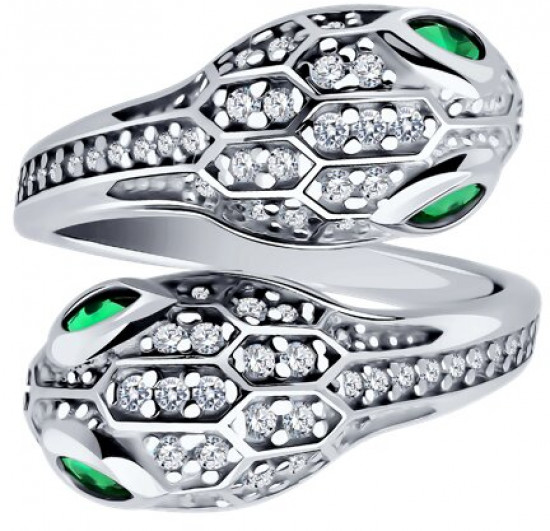 Кольцо из серебра с фианитами