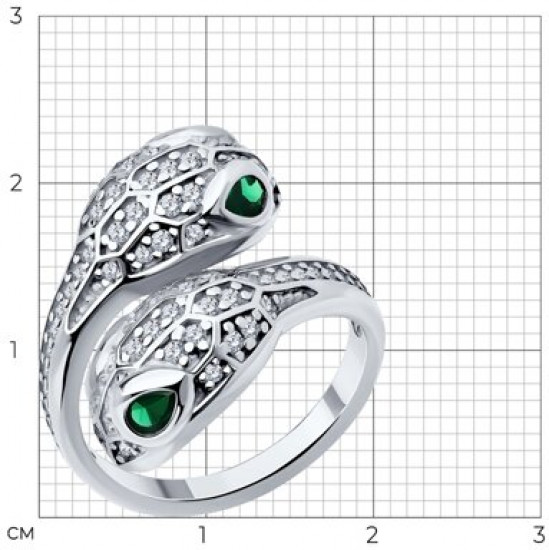 Кольцо из серебра с фианитами