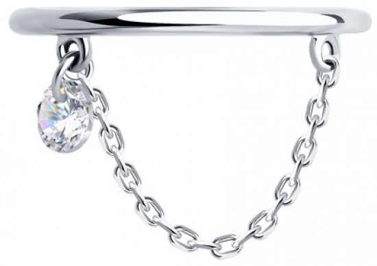 Кольцо из серебра с фианитом