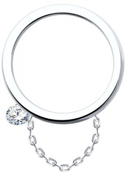 Кольцо из серебра с фианитом