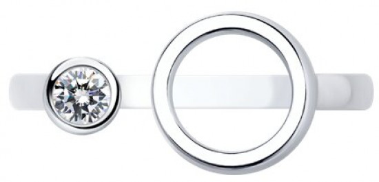 Кольцо из серебра с фианитом