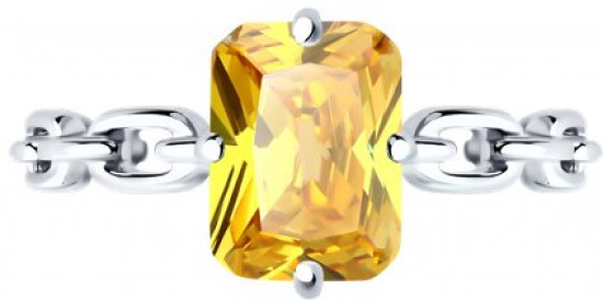 Кольцо из серебра с фианитом