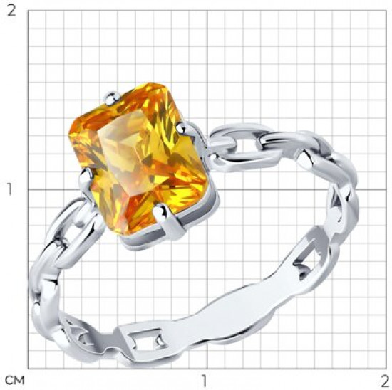 Кольцо из серебра с фианитом