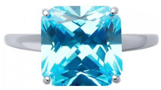 Кольцо из серебра с фианитом