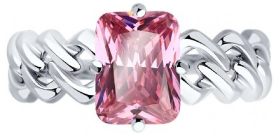 Кольцо из серебра с фианитом