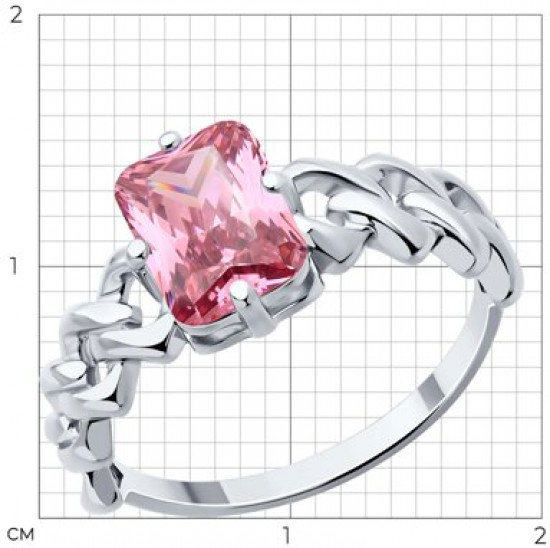 Кольцо из серебра с фианитом