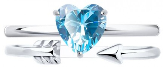 Кольцо из серебра с фианитом