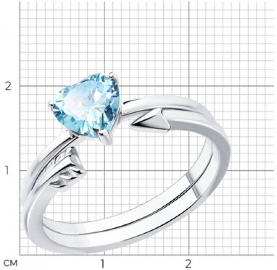 Кольцо из серебра с фианитом