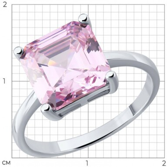 Кольцо из серебра с фианитом