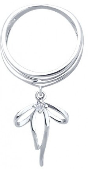 Кольцо из серебра с фианитом