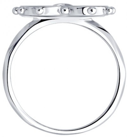 Кольцо из серебра с фианитом и эмалью