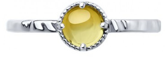 Кольцо из серебра с цитрином