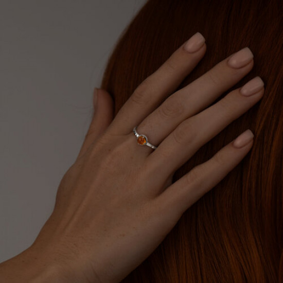 Кольцо из серебра с цитрином