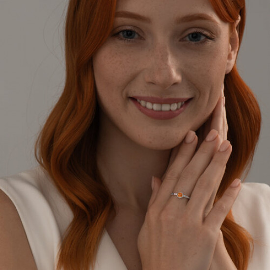 Кольцо из серебра с цитрином