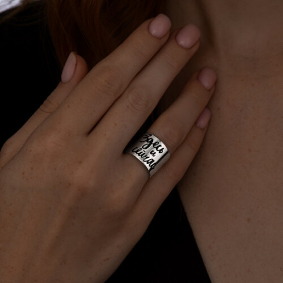 Кольцо из серебра с эмалью