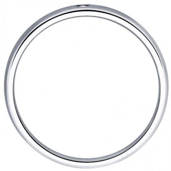 Кольцо обручальное из серебра с бриллиантом