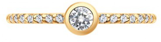 Кольцо из серебра с фианитами