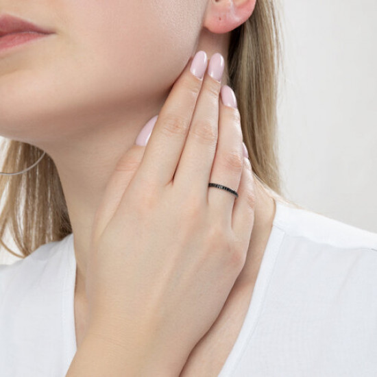 Кольцо из серебра с фианитами