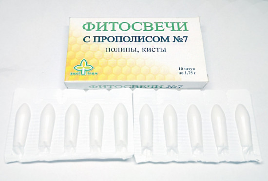 Фитосвечи с прополисом №7 «Полипы, кисты»