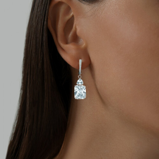 Серьги из серебра с фианитами