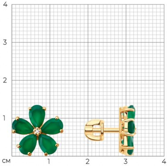 Серьги из серебра с агатами и топазами