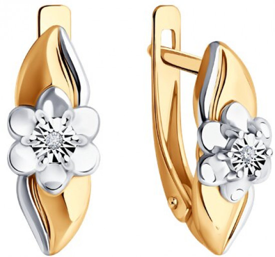 Серьги из серебра с бриллиантами