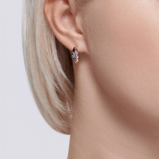 Серьги из серебра с бриллиантами