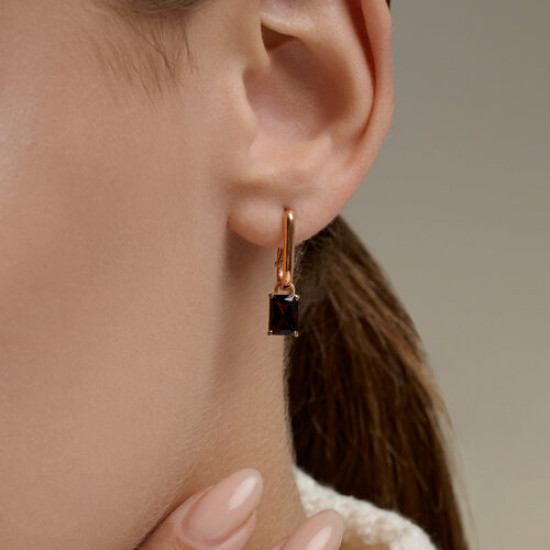 Серьги из серебра с гранатами