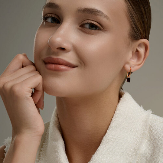 Серьги из серебра с гранатами