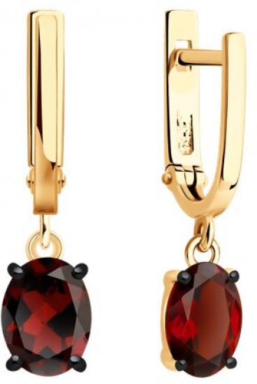 Серьги из серебра с гранатами