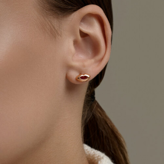 Серьги из серебра с корундами