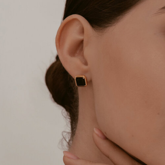 Серьги из серебра с ониксами