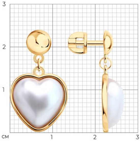 Серьги из серебра с синтетическим жемчугом