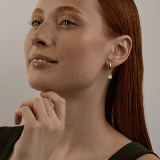 Серьги из серебра с фианитами