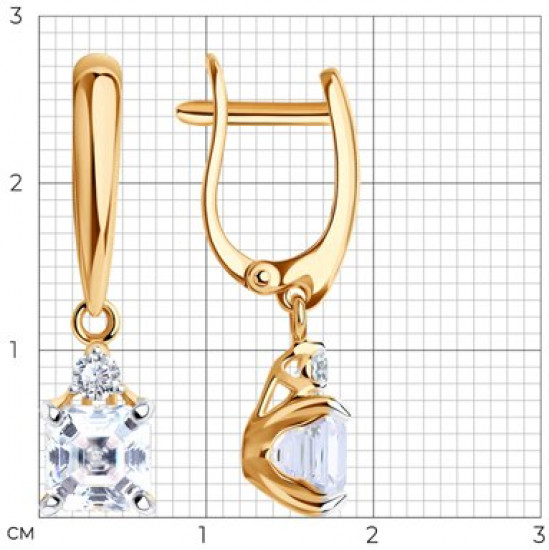 Серьги из серебра с фианитами