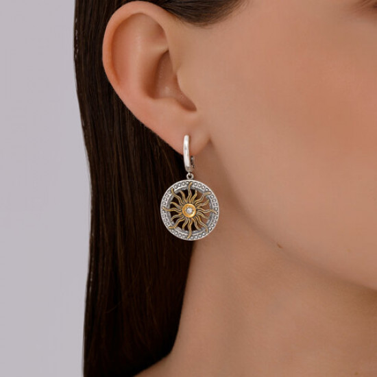 Серьги из серебра с фианитами