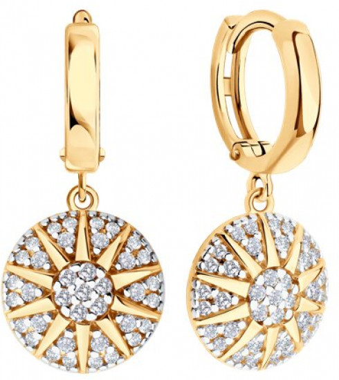 Серьги из серебра с фианитами