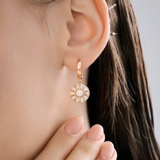 Серьги из серебра с фианитами