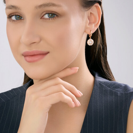 Серьги из серебра с фианитами