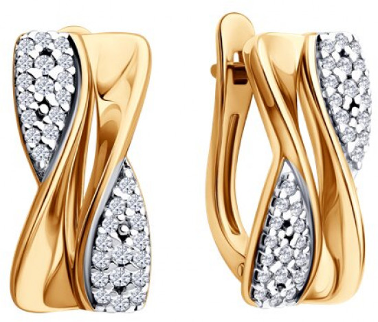 Серьги из серебра с фианитами